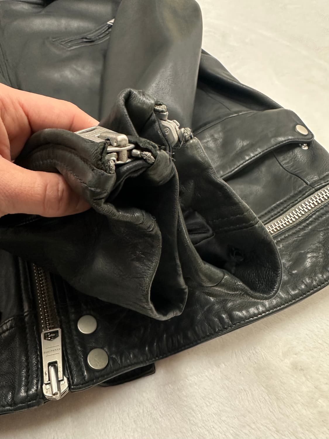 (L)올세인츠 클레이 리얼램스킨 바이커 자켓 상품이미지5