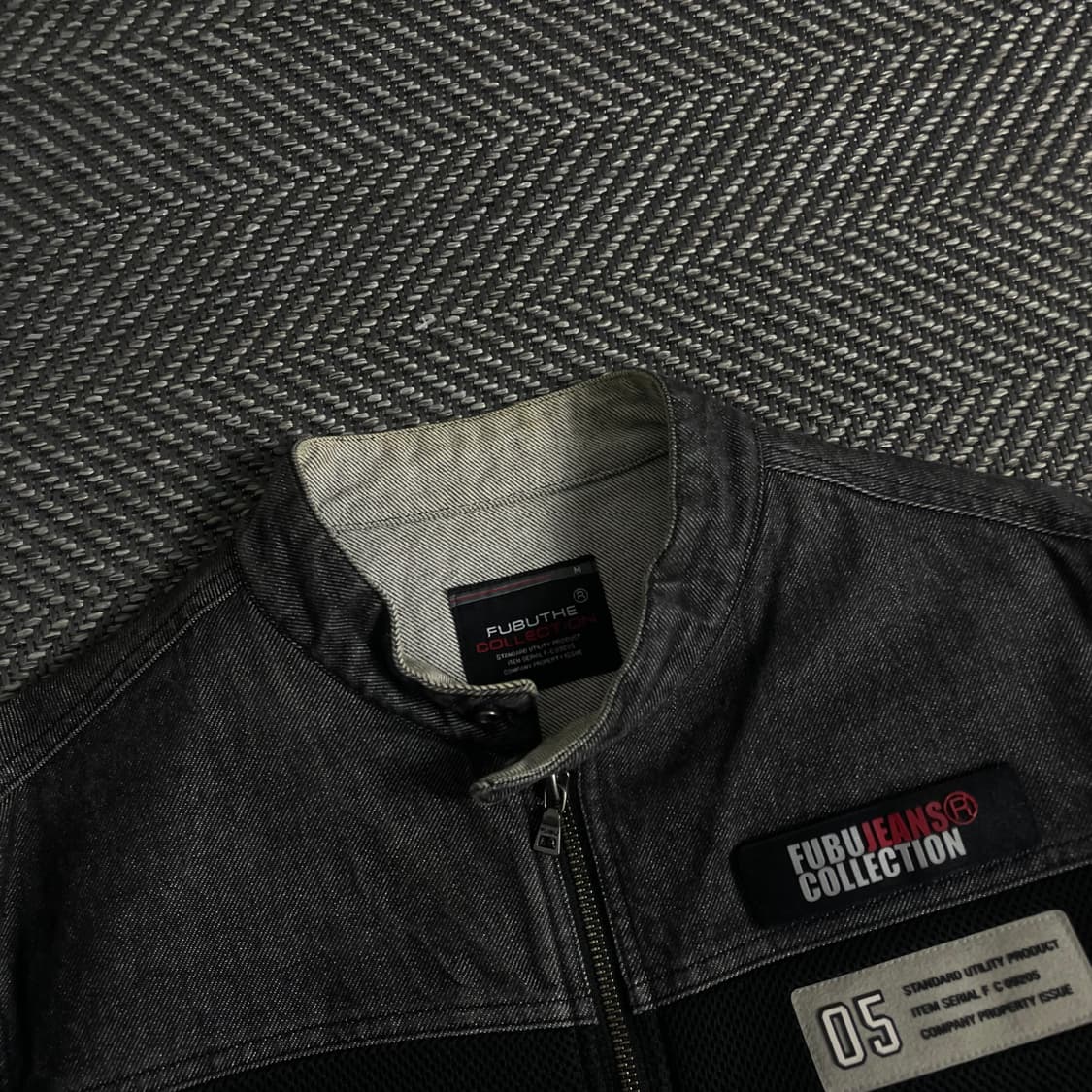 00s 후부 올드스쿨 흑청 데님 바이커 자켓 y 3576 상품이미지5