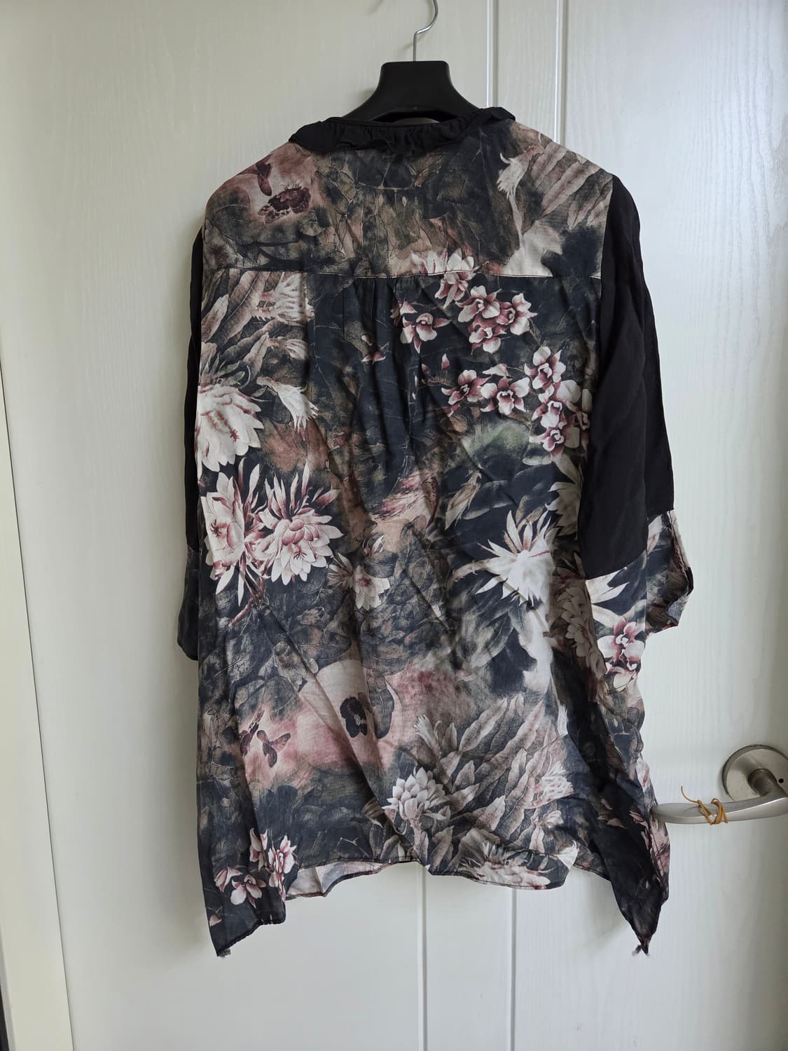100%풍기인견 플라워 패턴 블라우스  m 상품이미지2