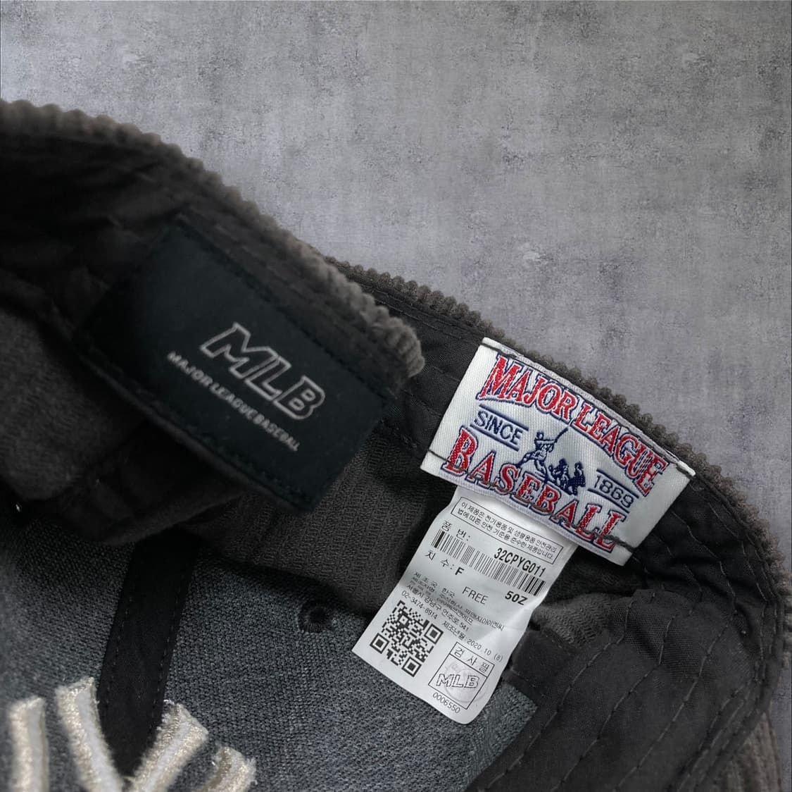 MLB 뉴욕양키스 로고 코듀로이 볼캡 상품이미지5