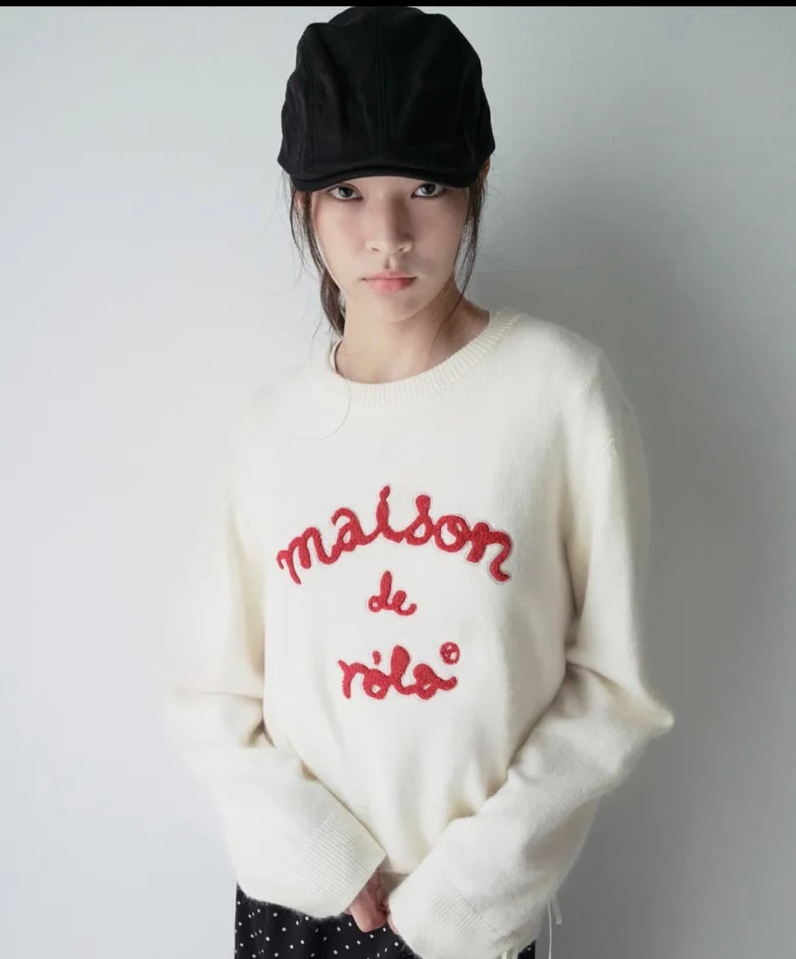 로라로라 MAISON DE ROLA PATCHWORK KNIT IVORY 상품이미지1