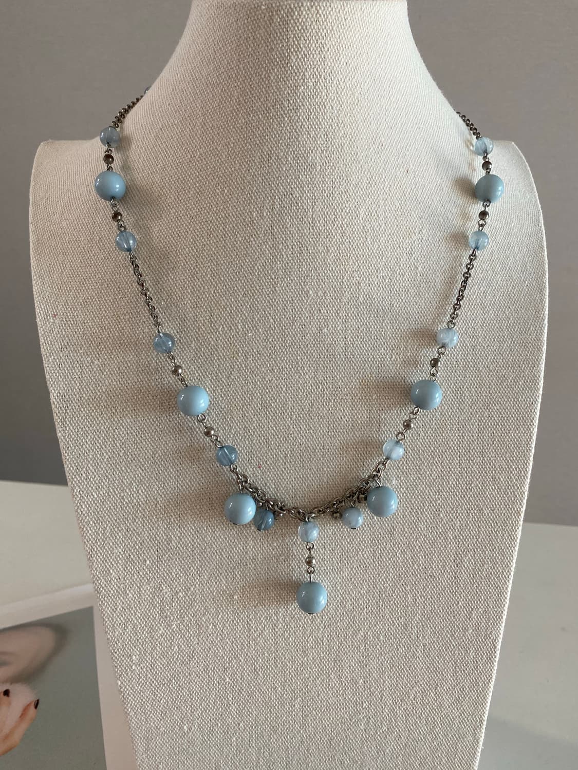 빈티지 파우더블루 구슬 목걸이 상품이미지3