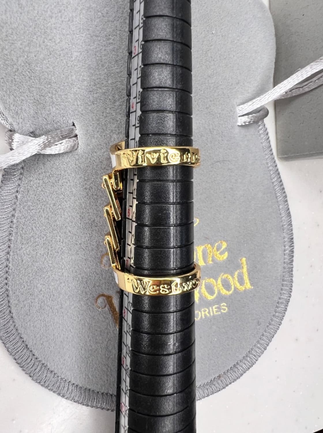 비비안웨스트우드 아카이브 골드화이트 아르테미스 너클링 반지 상품이미지8