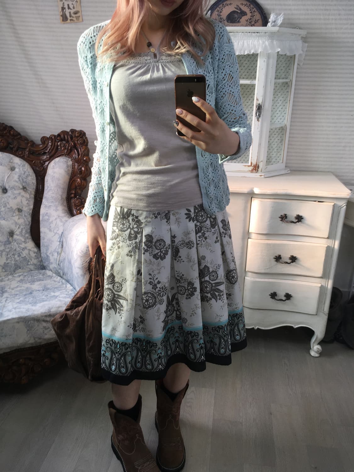 jpn vintage oriental flower pattern sk 상품이미지3