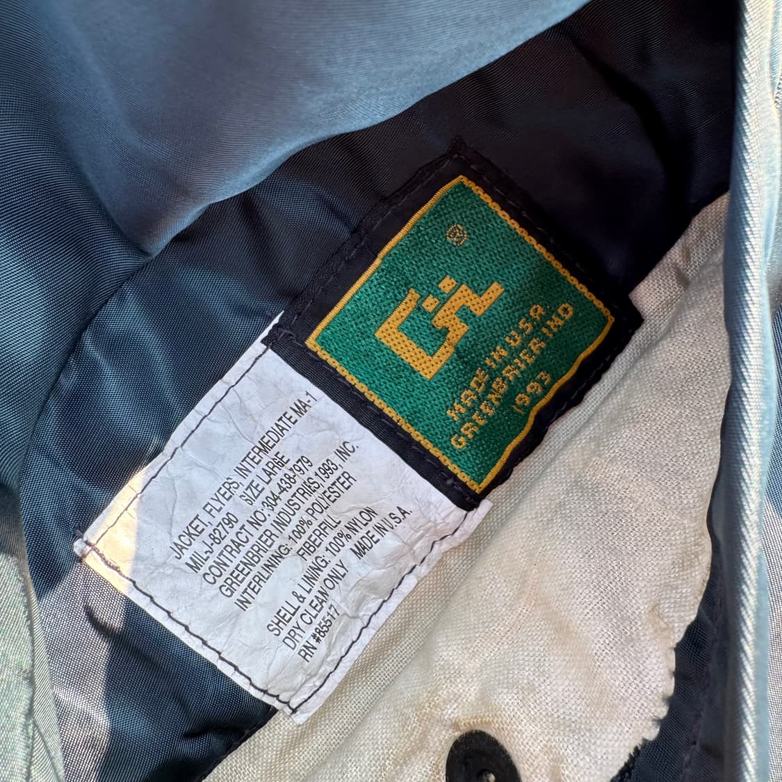 [L] 90s Greenbrier MA-1 항공 점퍼 상품이미지9