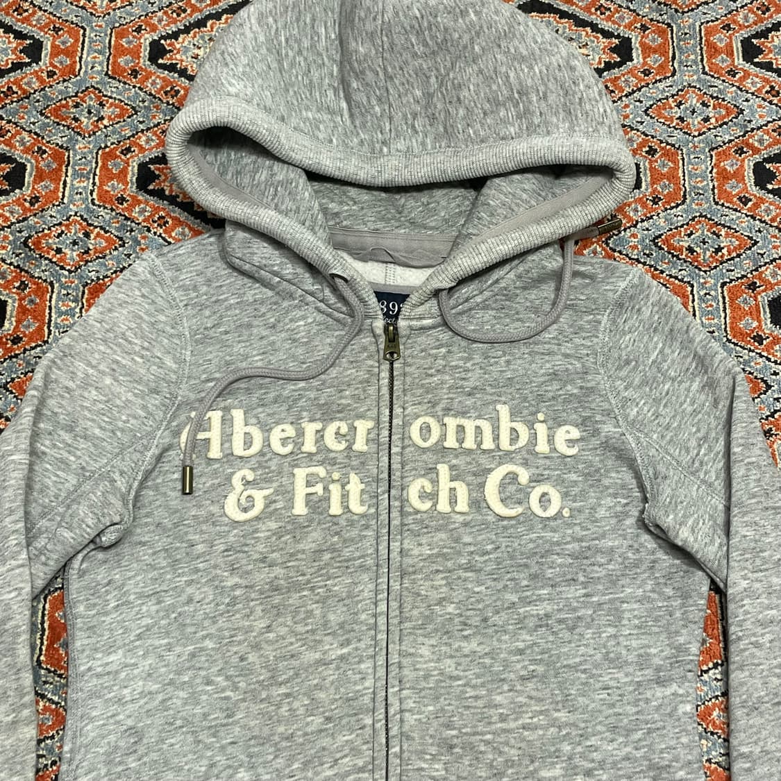 아베크롬비 스펠로고 그레이 기모 후드집업 여성S 상품이미지2
