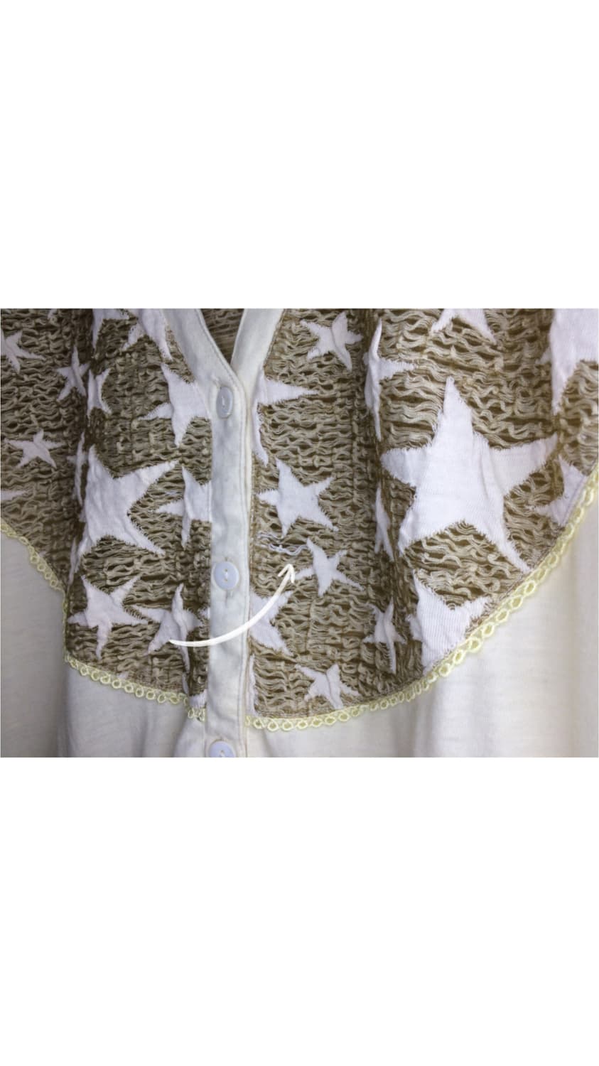 Scolar 스칼라 베이지 별 무늬 7부소매 가디건 상품이미지4