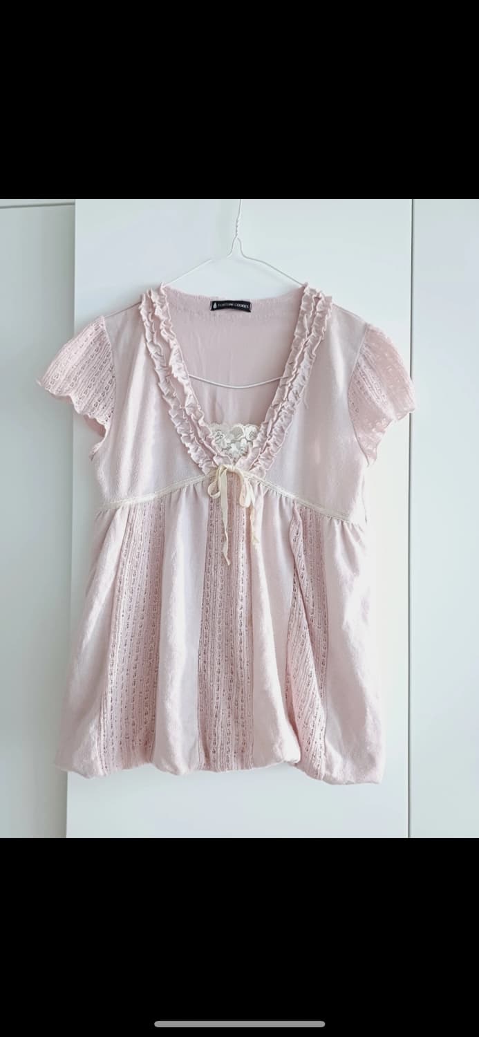 모리걸 히메 갸루 딸기우유 핑크 반팔 상품이미지1