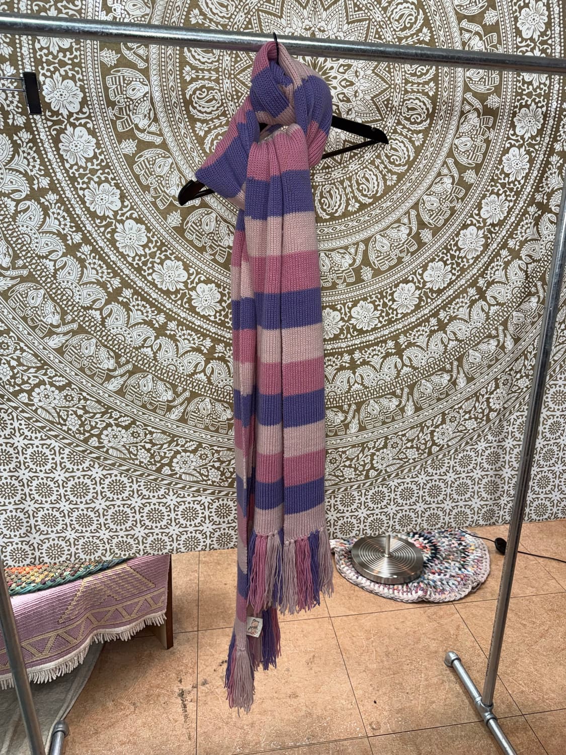 빈티지 스트라이프 퍼플핑크 목도리 머플러  상품이미지2