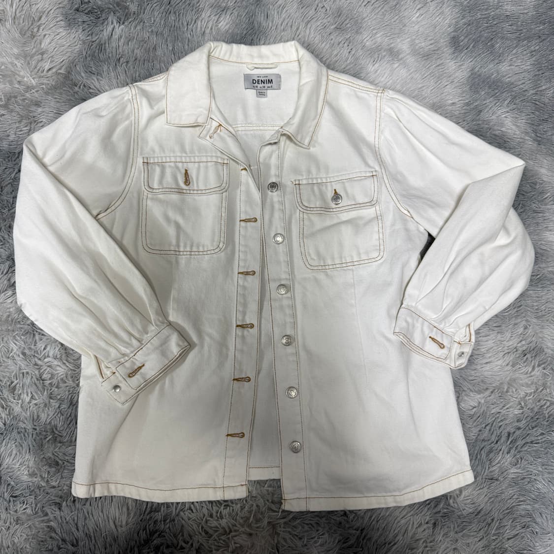 뉴룩데님 화이트 트러커자켓 L사이즈 상품이미지3