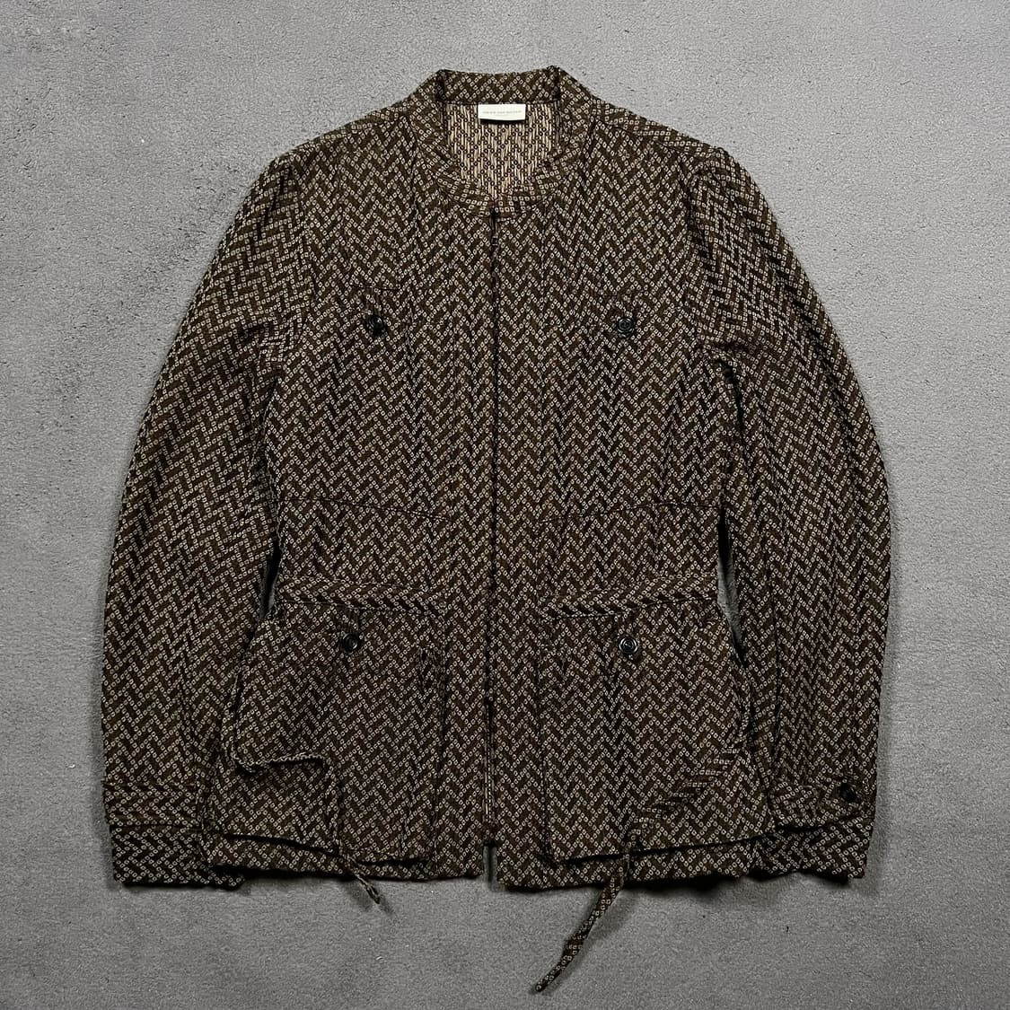 DRIES VAN NOTEN 드리스반노튼 울 레이온 패턴 브라운 자켓 상품이미지1