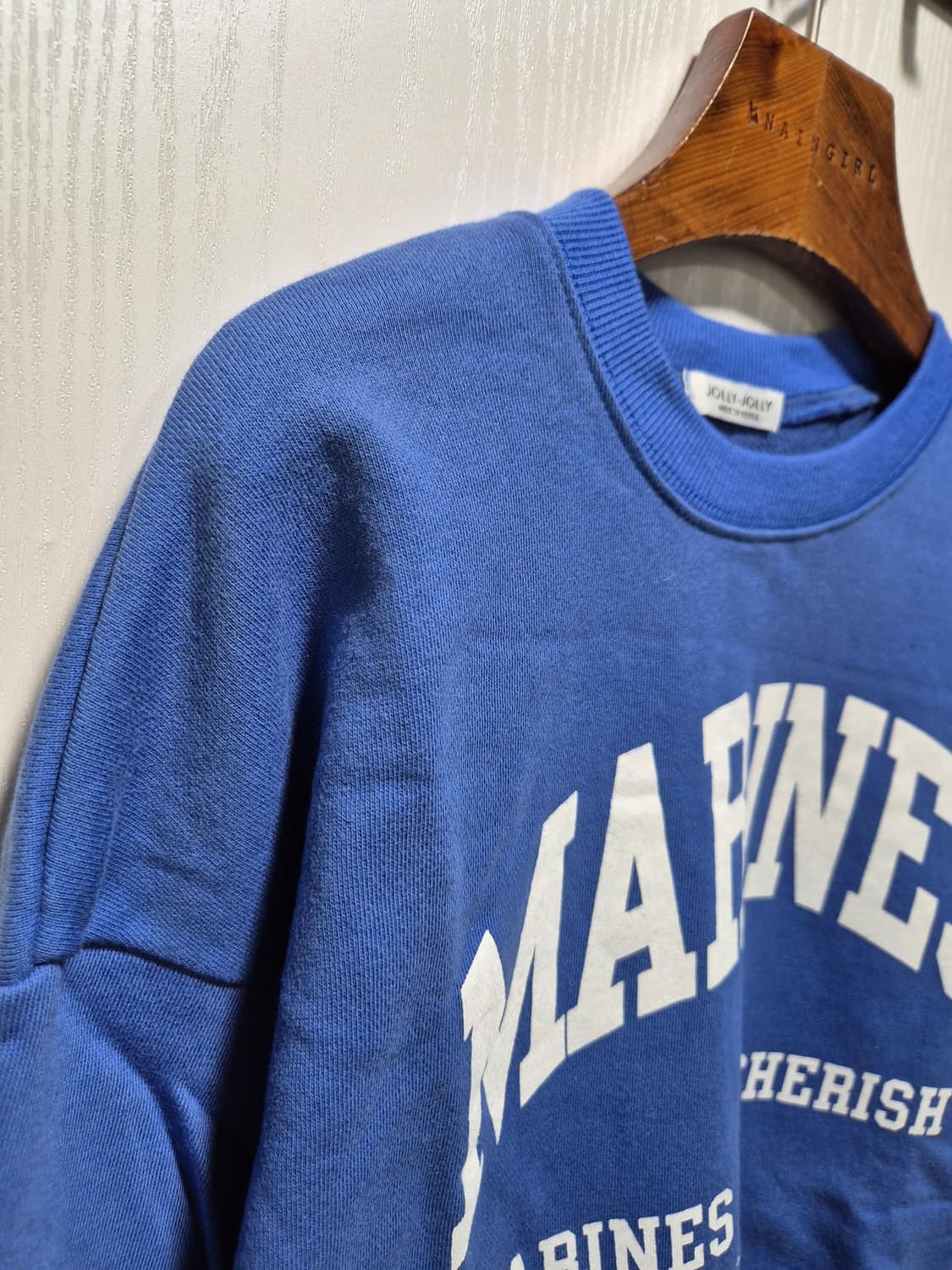 (새일)(새상품)졸리졸리 마린블루 크롭 맨투맨 상품이미지3