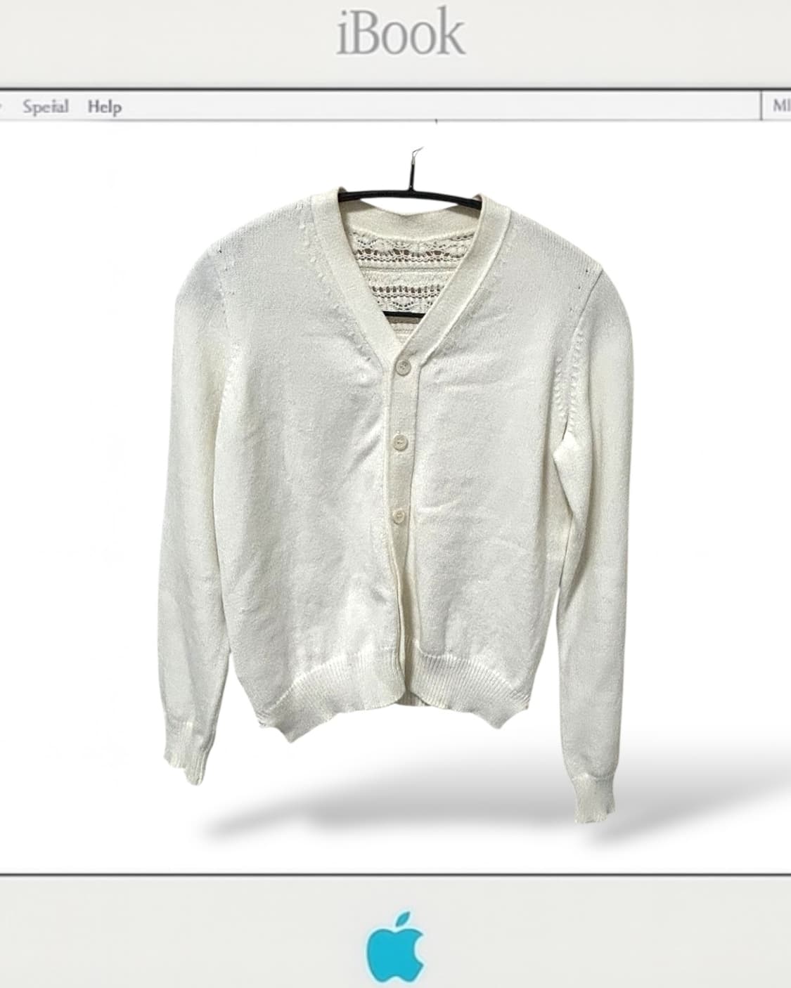 (레어) 꼼데가르송 백 니트레이스 반전 가디건 상품이미지1