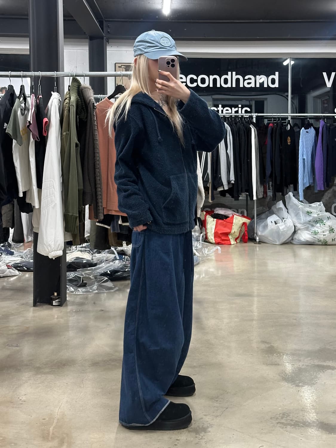 슈프림 16ss 테리 네이비 후드 집업 상품이미지3