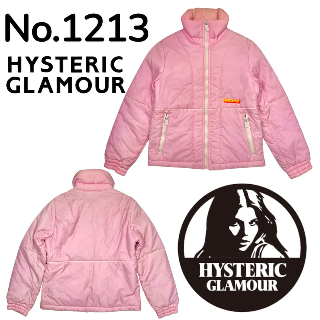 히스테릭글래머 딸기우유 핑크 로고 숏패딩 점퍼 S 상품이미지1