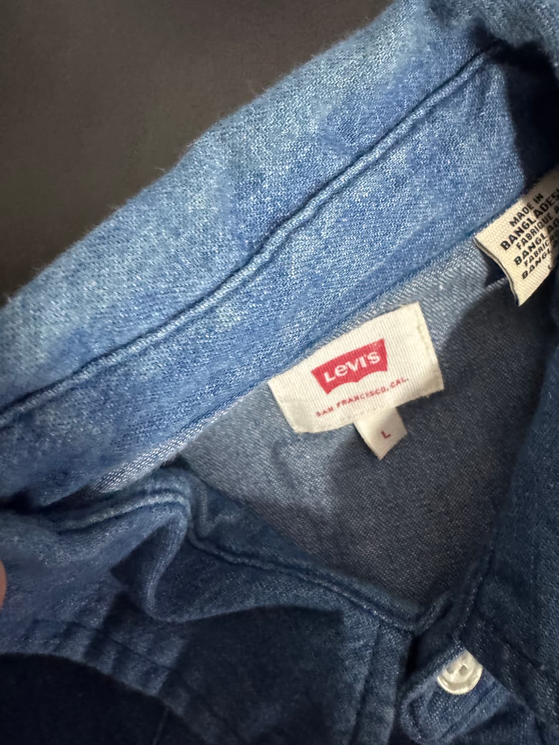 정품 리바이스 투 포켓 긴팔 웨스턴 데님 셔츠 L 상품이미지4