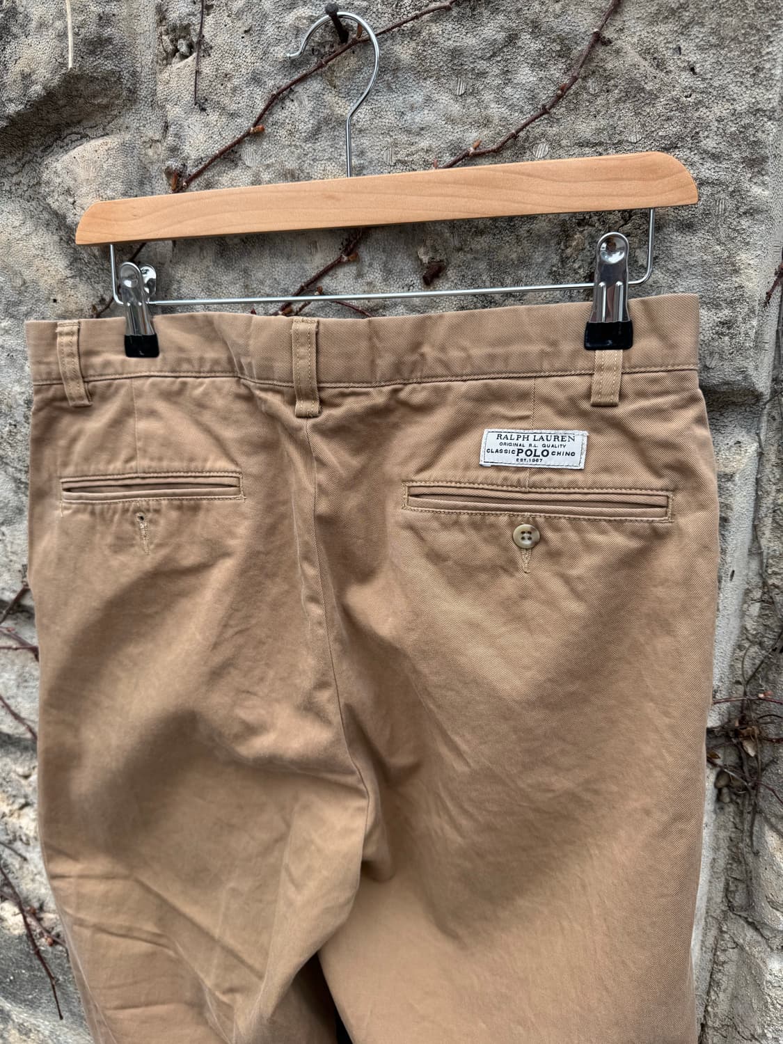 폴로 랄프로렌 빈티지 리버스 플리츠 치노 팬츠 브라운 32 상품이미지4