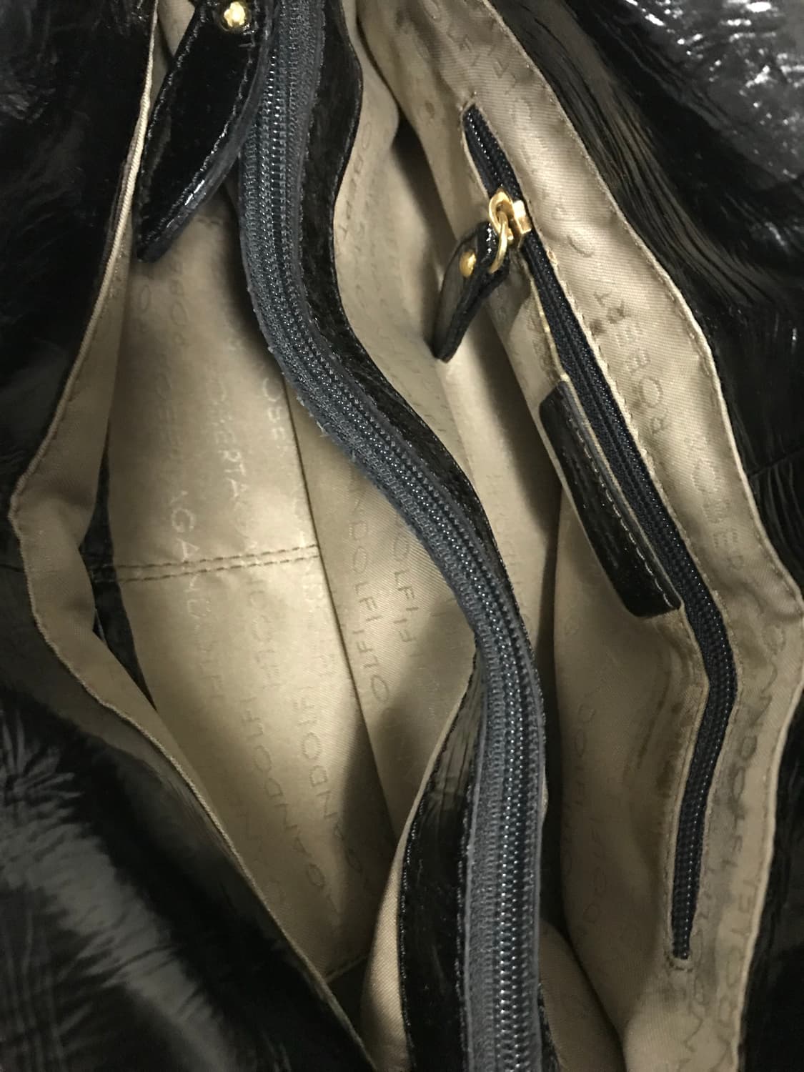 빈티지 갸루 펑크 금장 퍼 유광 레더 숄더백 가방 상품이미지5