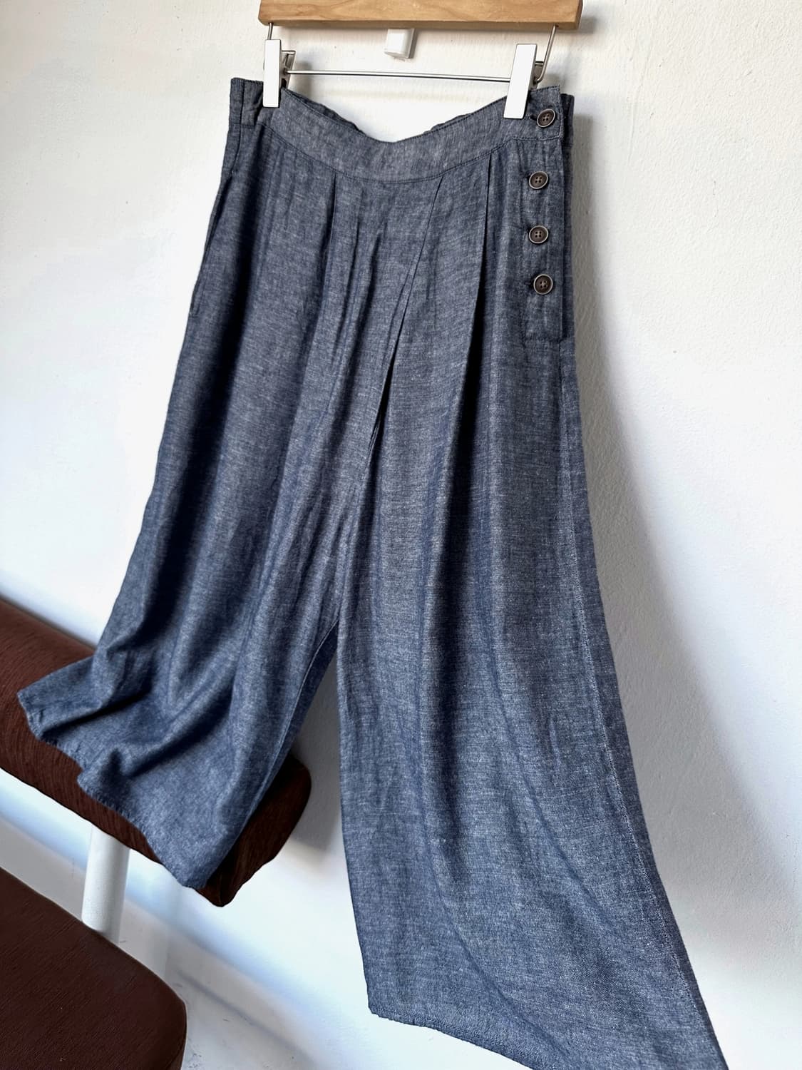 Linen rayon banded 3/4 gaucho pants 상품이미지5