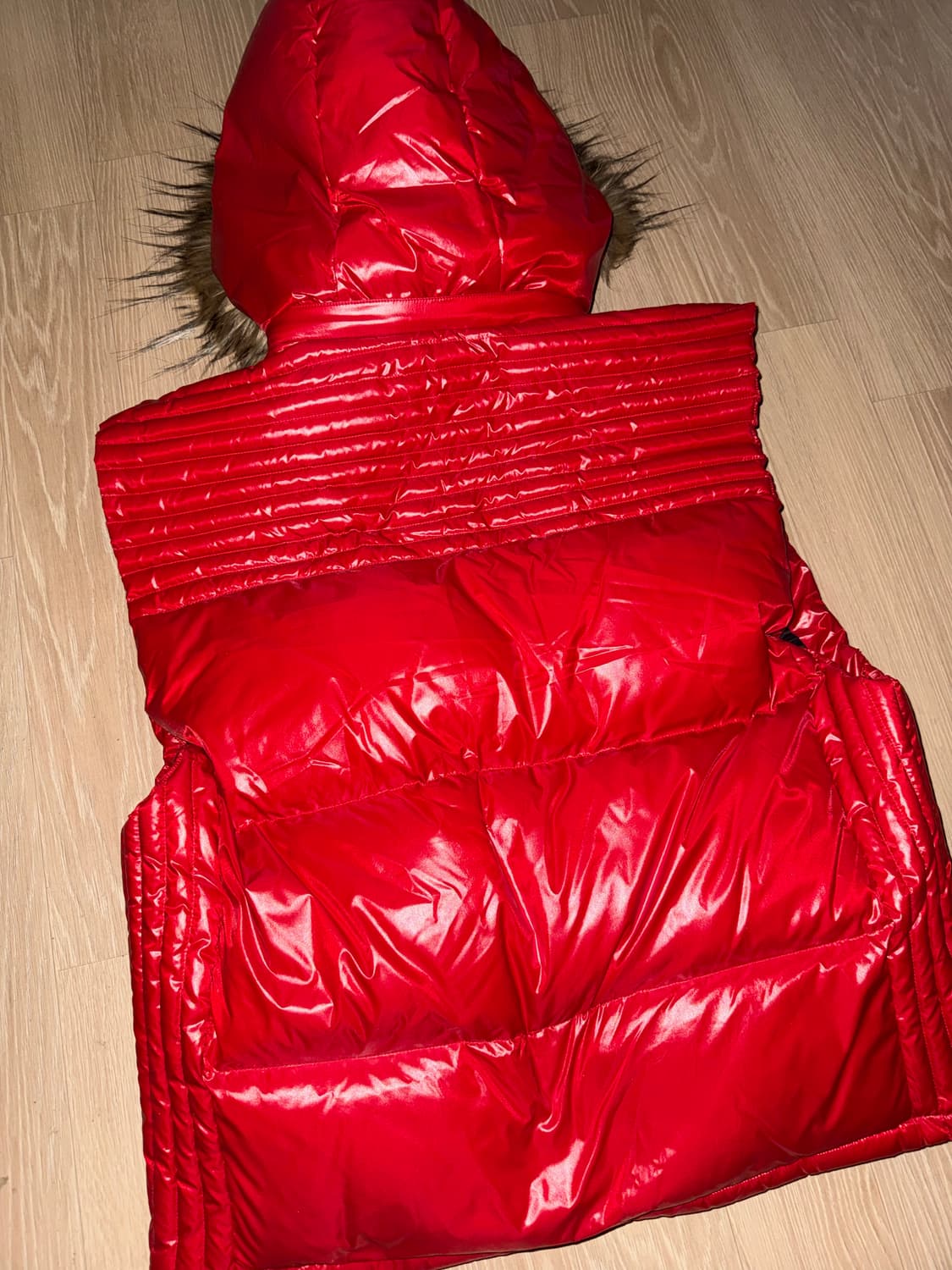 BREATH 퍼 샤이니 다운 베스트 레드 XL 상품이미지3