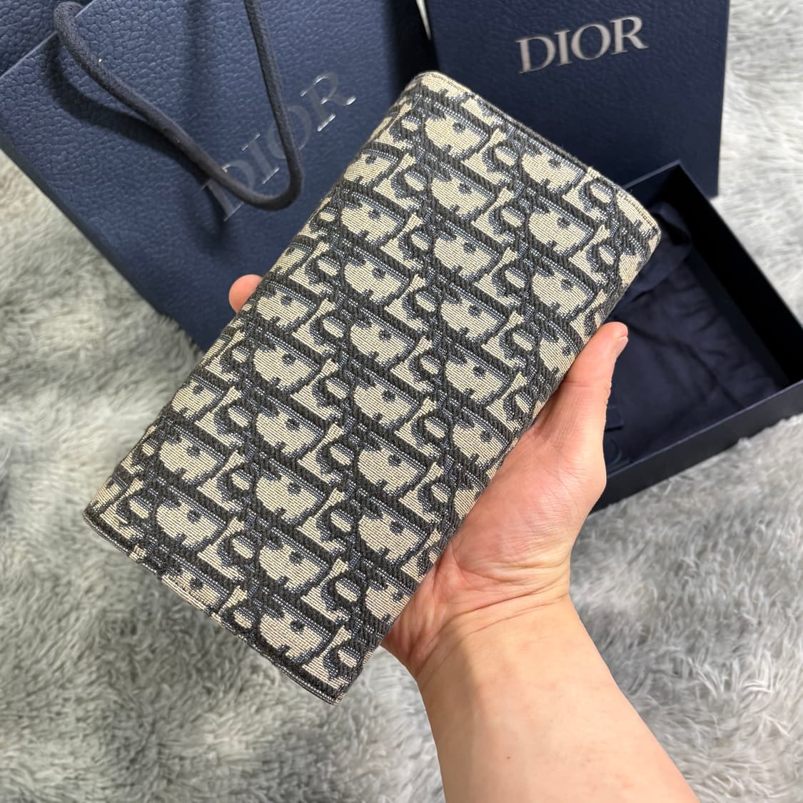 디올 오블리크 플랩 장지갑 베이지 상품이미지2