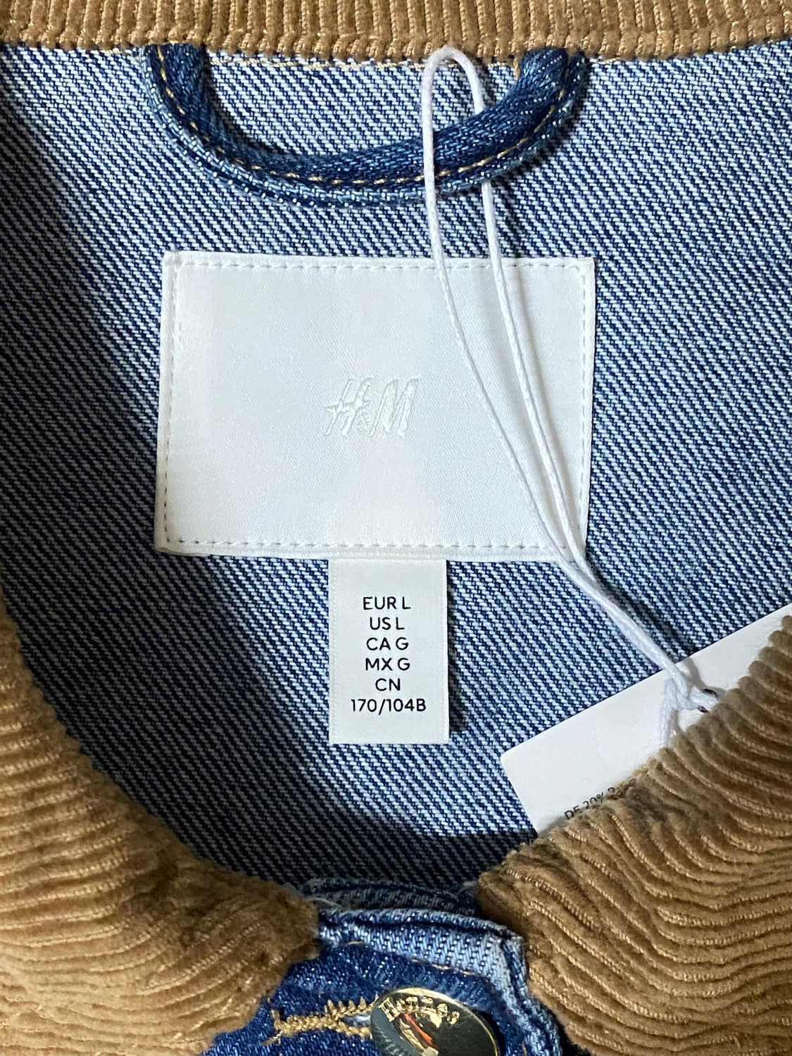 H&M 블루 데님 자켓 L 상품이미지3