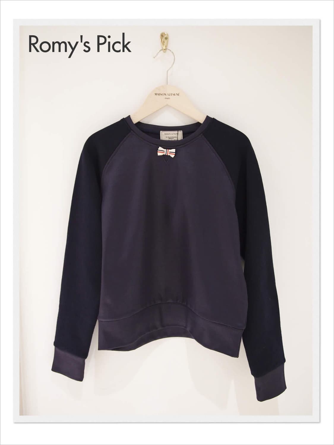 메종키츠네 블랙네이비 맨투맨 M 상품이미지4