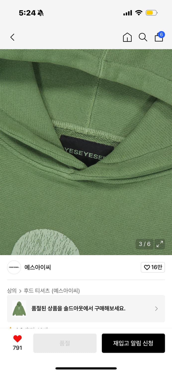 Y.E.S Skull pigment hoodie Green 상품이미지2