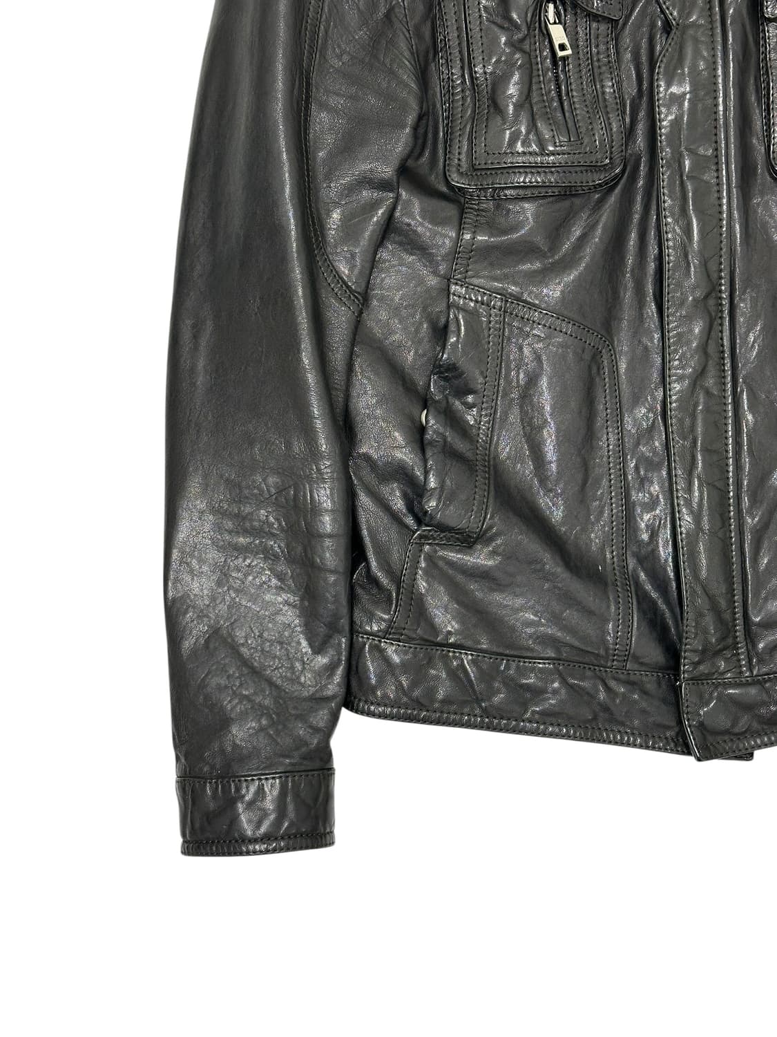 지이크 양가죽 레더 자켓 상품이미지2