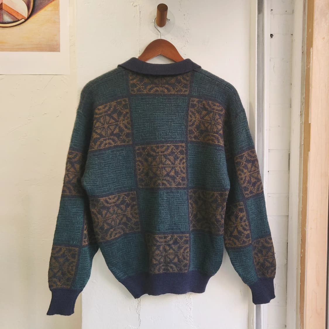 UomoKOSUGI 패턴 울 카라니트 L사이즈 상품이미지7