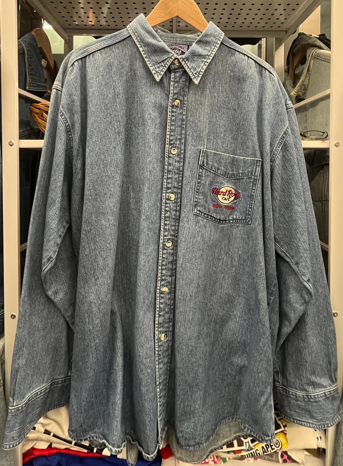 90s 하드락카페 뉴욕 데님 셔츠 남방 상품이미지1