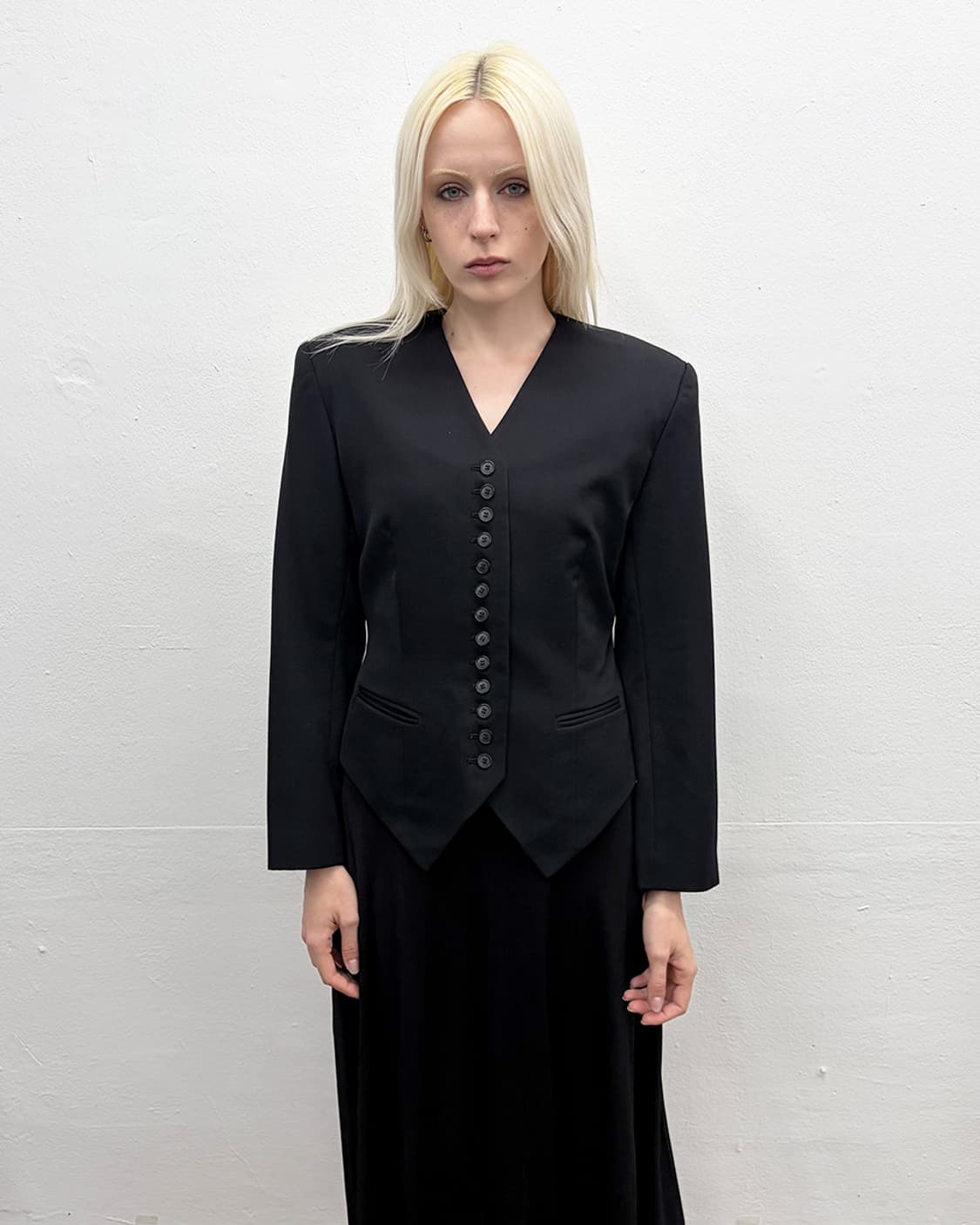 노마 카말리 버튼 디테일 논칼라 블레이저 상품이미지1