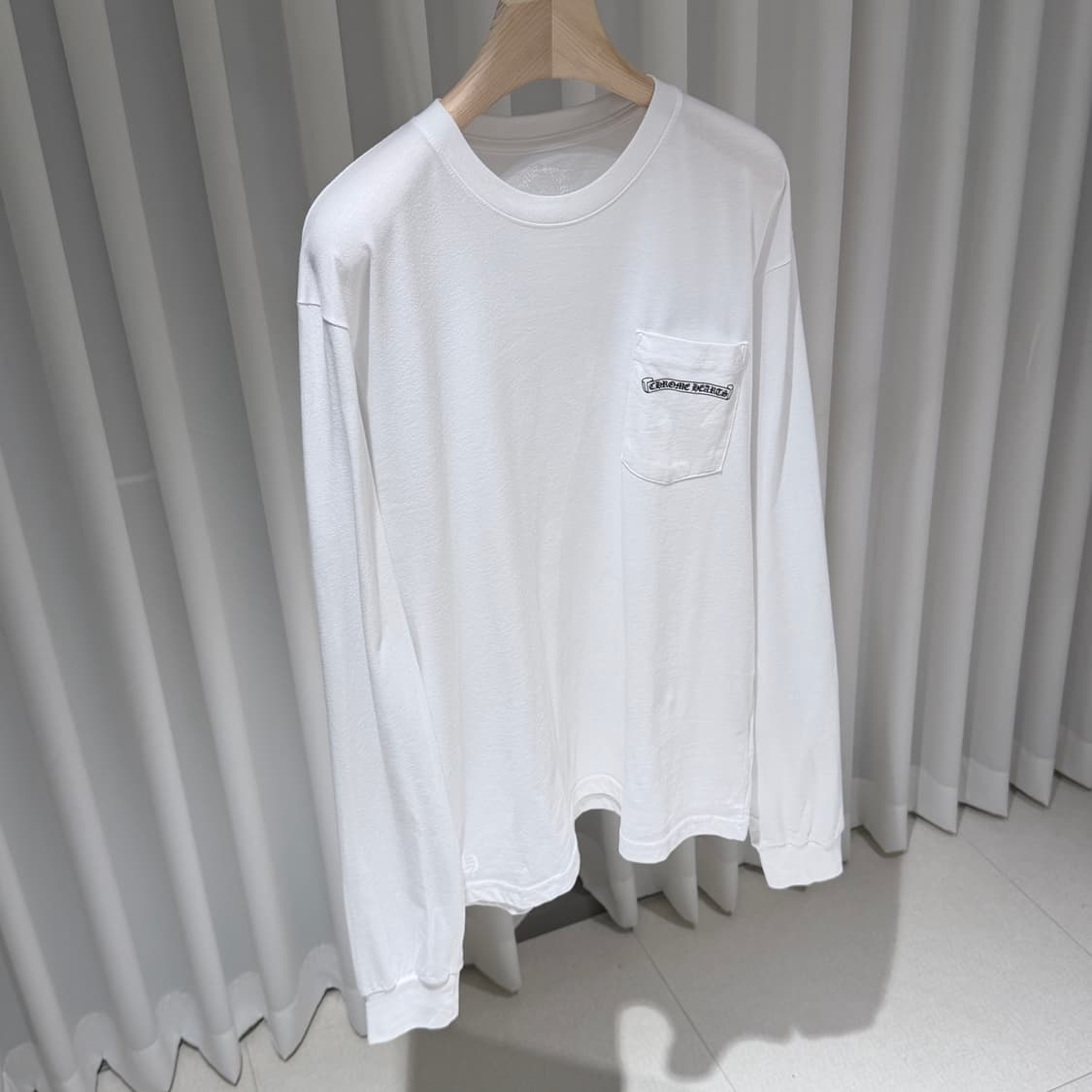 (S+급/XL) / 크롬하츠 USA 아치 백 로고 화이트 포켓 롱슬리브 상품이미지3
