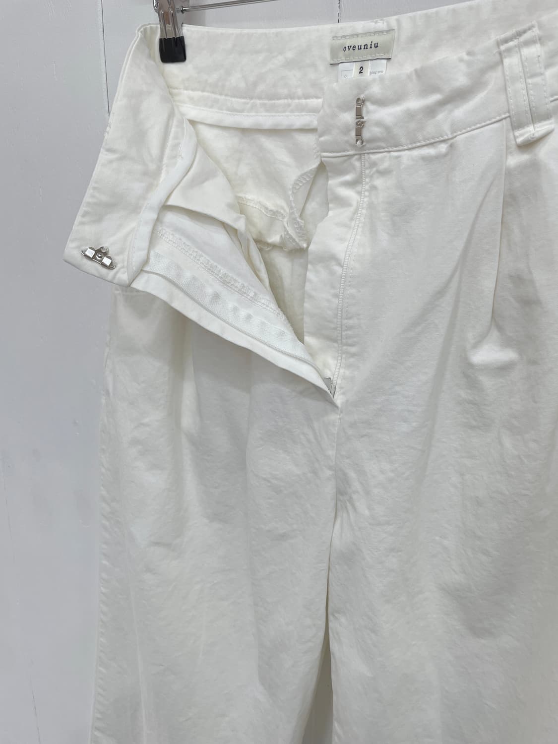 oveuniu 핀턱 와이드 코튼 팬츠 상품이미지4