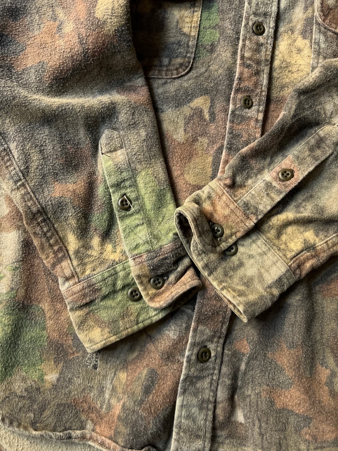 [XL]USA 빈티지 트리 카모 헤비 샤모아 헌팅셔츠 상품이미지5
