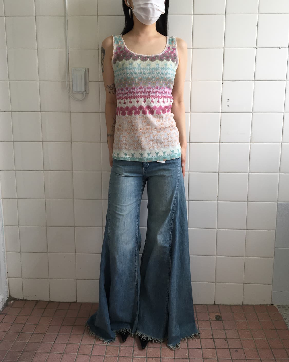 Fringe point boots cut denim pants 상품이미지4
