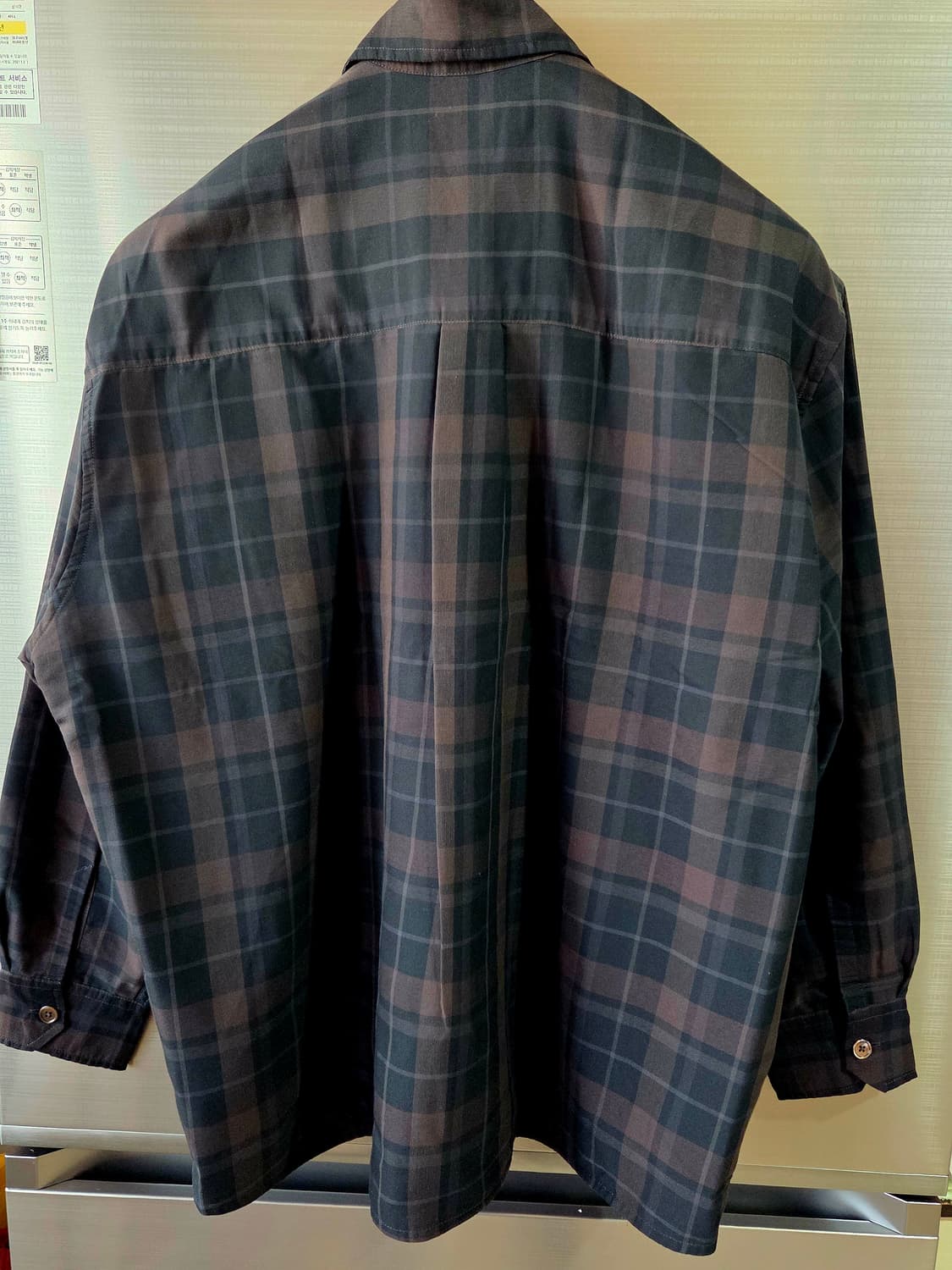 아워레가시 보로우드 셔츠 블랙 시어 섀도우 체크 사이즈46 상품이미지3