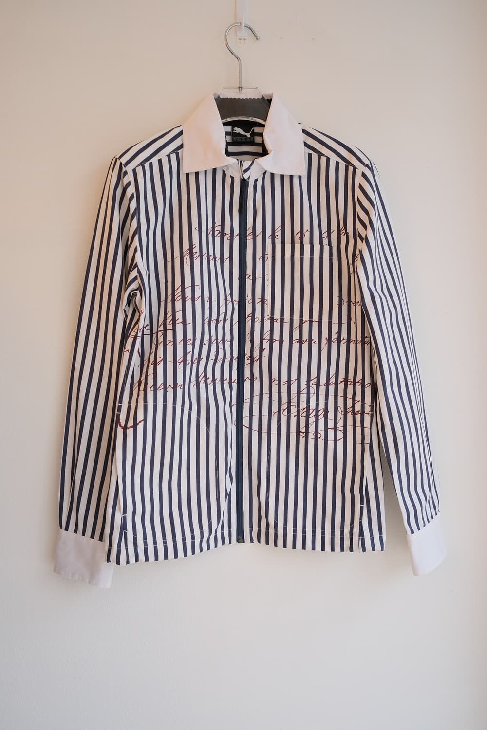 Lettering stripe zipper shirt jacket 상품이미지2