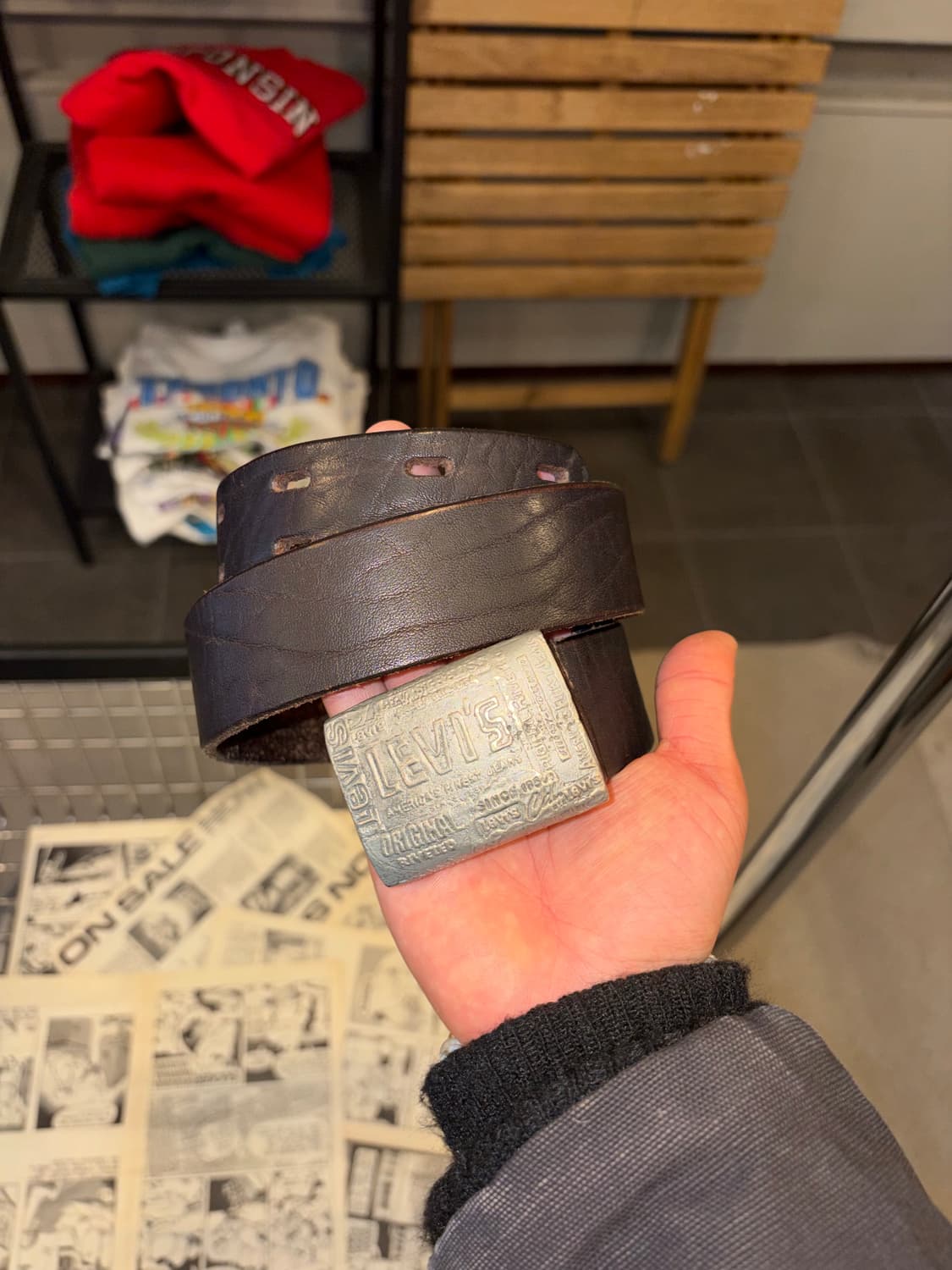 60-70’s Levi’s buckle leather belt 상품이미지3