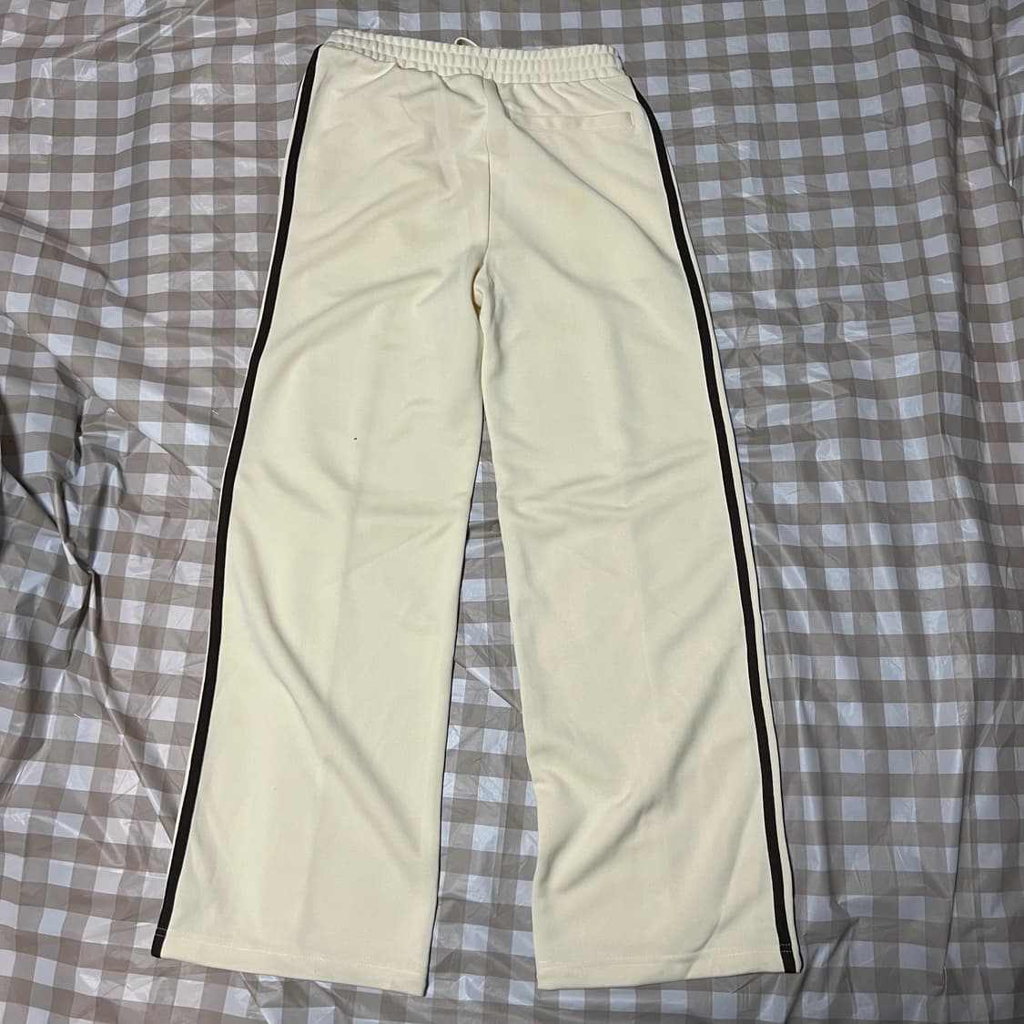 널디 아이보리 브라운 팬츠 S 트랙 스웻 팬츠 사이드라인 옆줄 상품이미지4