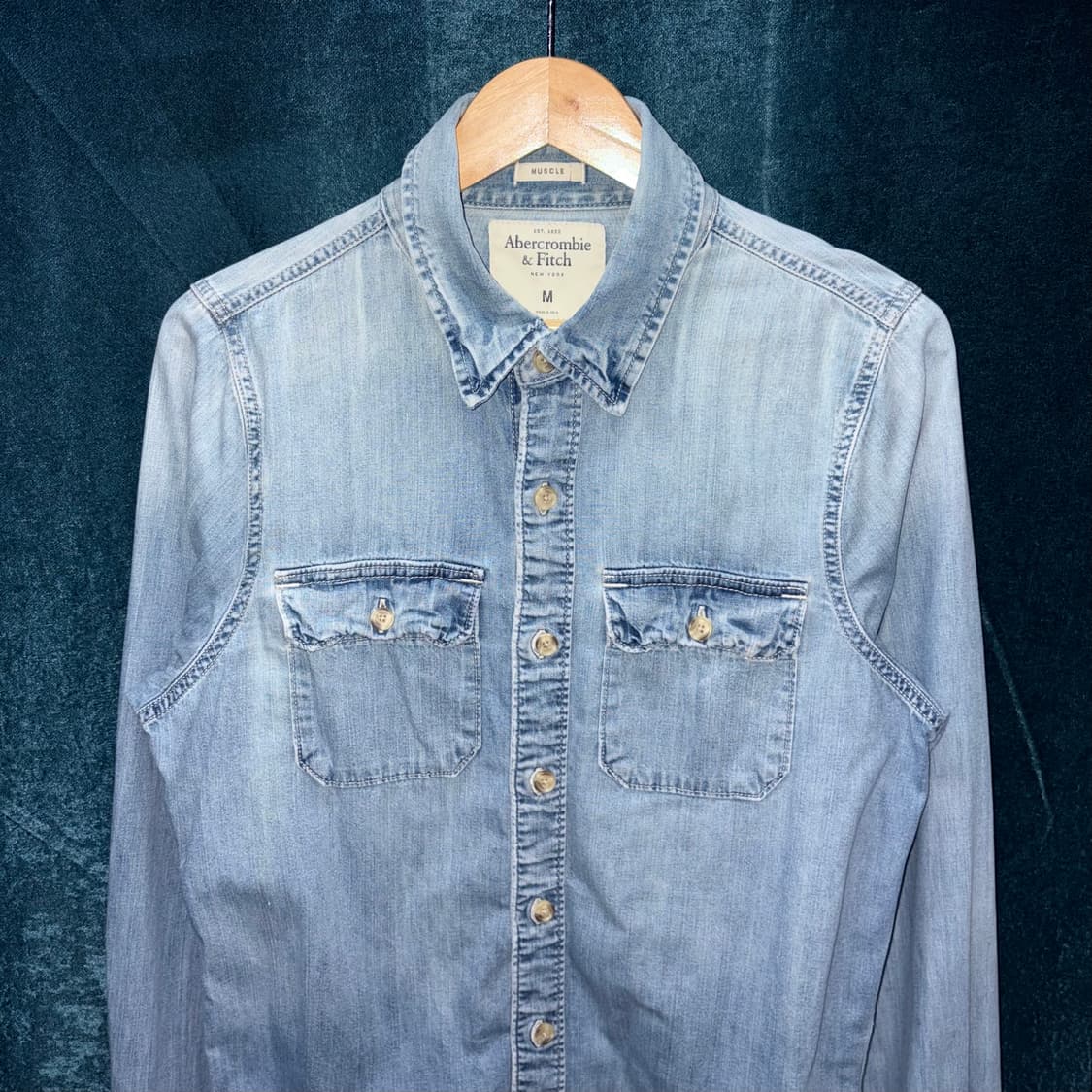 (M) 아베크롬비 연청 데님 셔츠 상품이미지2