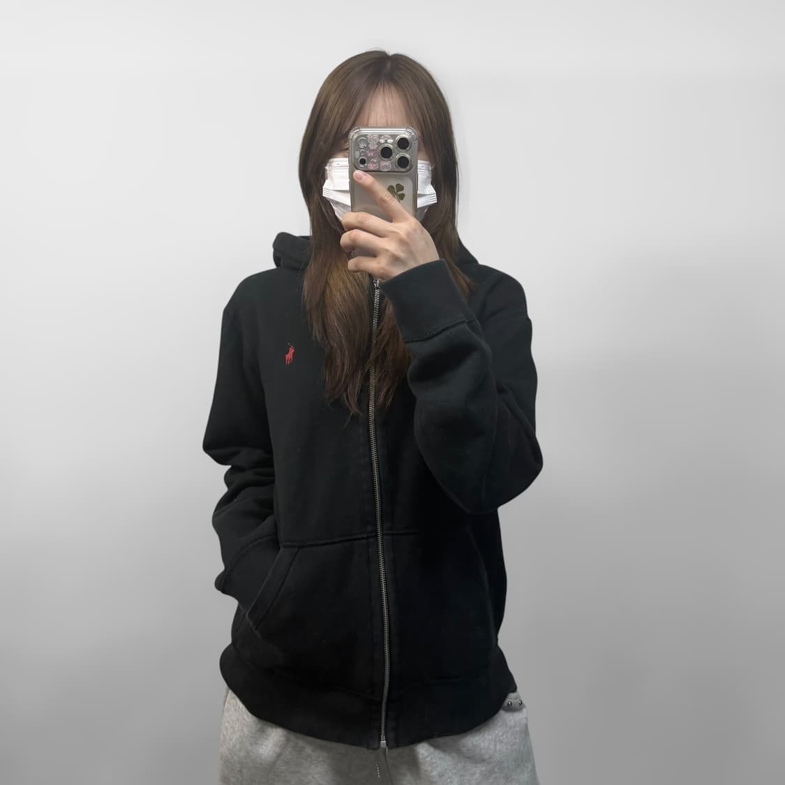 폴로 랄프로렌 포니 로고 써멀 후드집업 상품이미지1