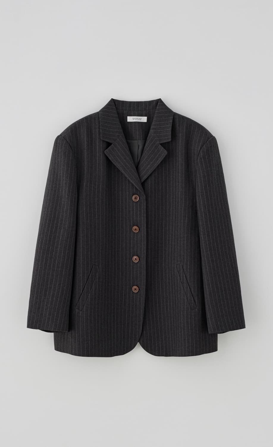 (택새상품/실사0) 타낫 핀스트라이프 오버사이즈드 자켓 차콜 상품이미지1