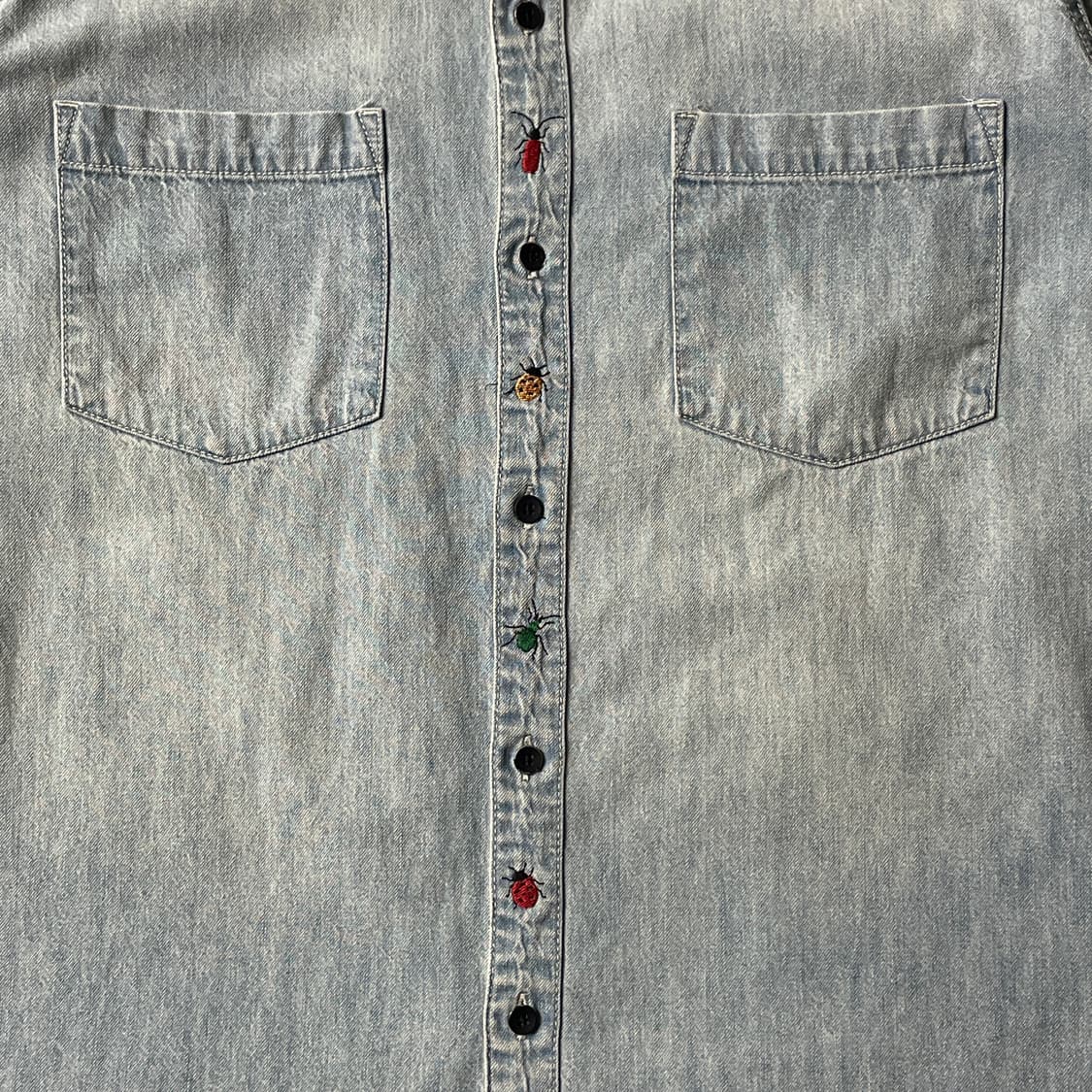 LUCKY BRAND 빈티지 워싱 자수 데님  코튼 셔츠 A00487 상품이미지4