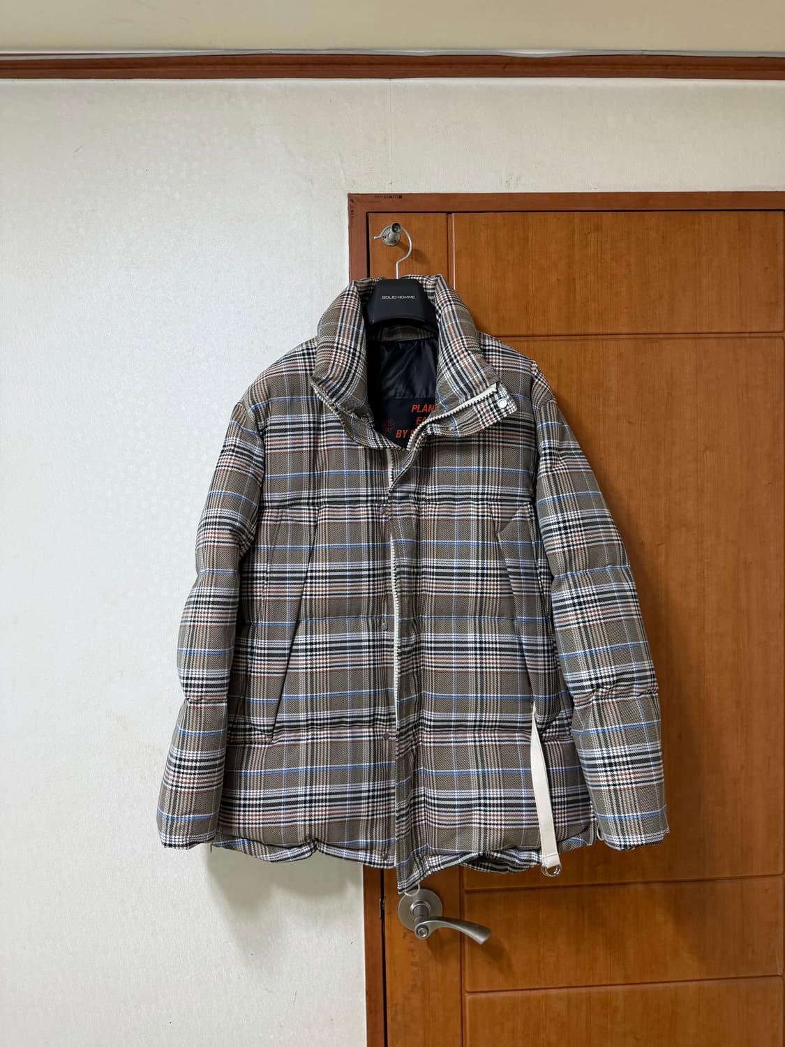 솔리드옴므 체크 구스다운 패딩 (48) 상품이미지4