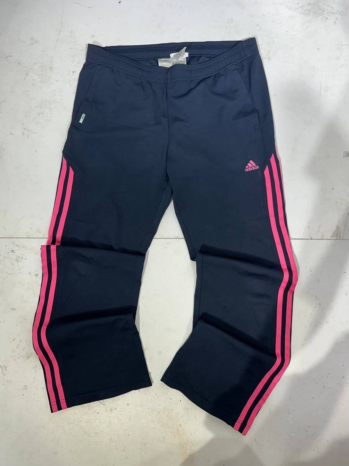 아디다스 네이비 핑크 삼선 와이드 팬츠 M 상품이미지4