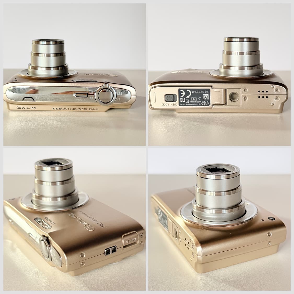 ✨태연 픽 ✨카시오 엑슬림 EX-Z400 골드 빈티지디카 상품이미지7