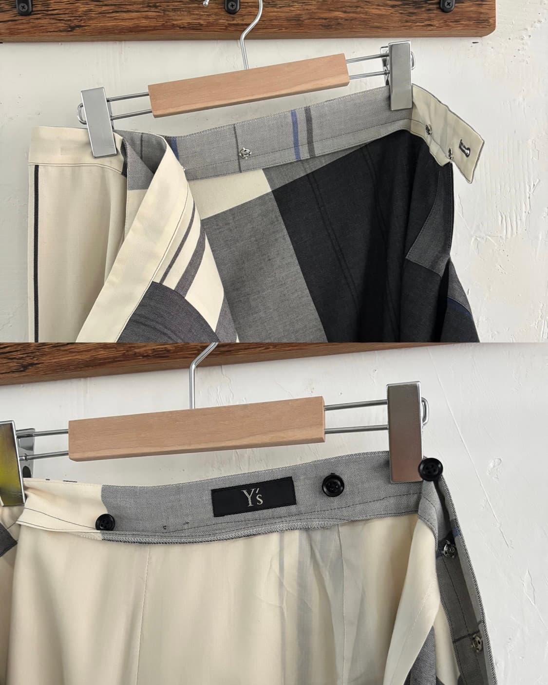 Y’s 요지야마모토 22AW 체크 패턴 롱 스커트 상품이미지10