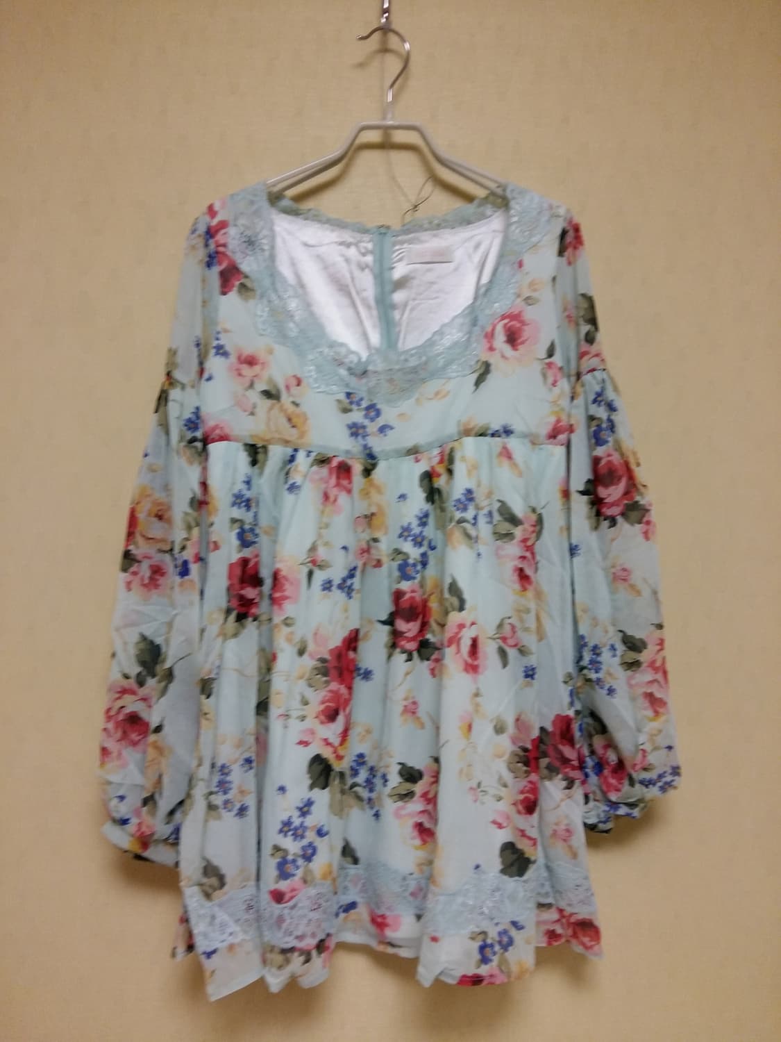 리즈리사 수선품 큰꽃프린트 블루 스커트 상품이미지2