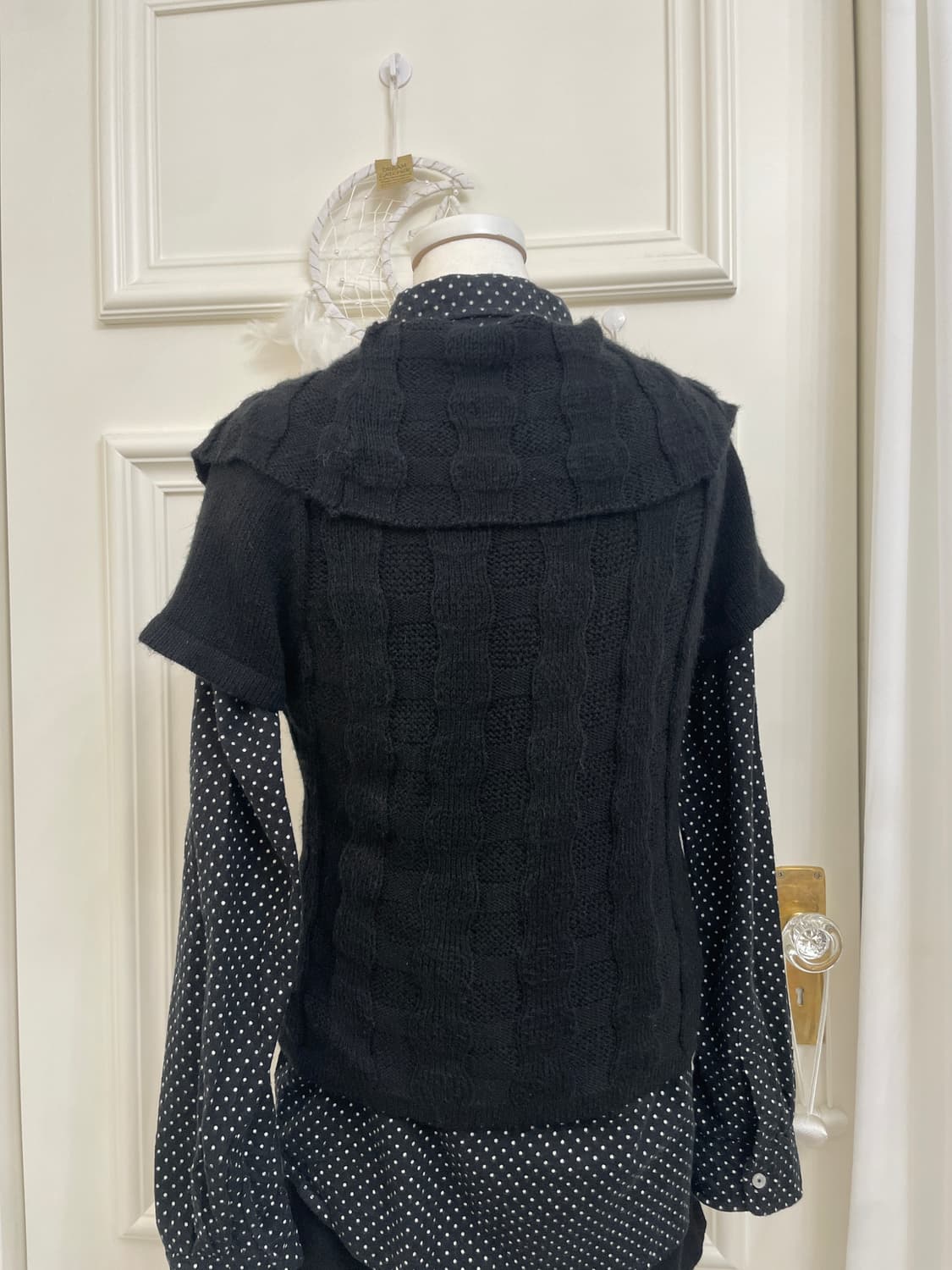 black mori twist half collar cardigan 상품이미지4